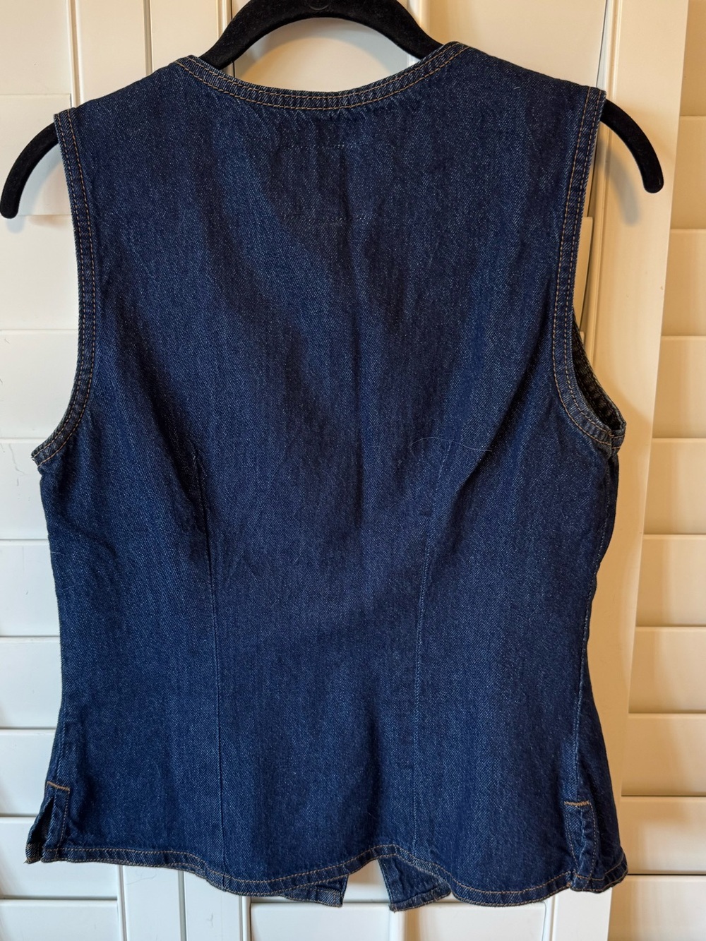 SANCTUARY - Classic Dark Blue Denim Vest - Sleeveless Button Front - Picture 3 of 5
